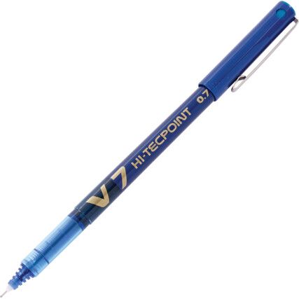 V7 Hi-Tecpoint Series, Rollerball Pen, Blue, Fine Tip Size, 0.5mm Line Width, Pack of 1