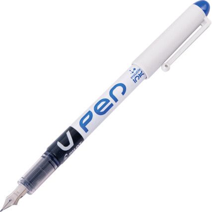 V-Pen Series, Fountain Pen, Blue, Medium Tip Size, 0.5mm Line Width, Pack of 1