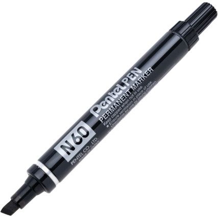 N60, Permanent Marker Pen, Black, Broad, Chisel, Non-Retractable, 1 Pack