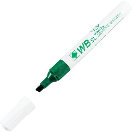 Whiteboard Marker, Green, Medium, Chisel, Non-Retractable, 1 Pack