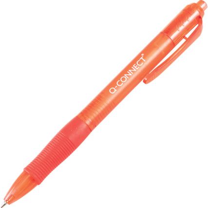 Ballpoint Pen, Red, Medium Tip Size, 1mm Line Width, Pack of 10