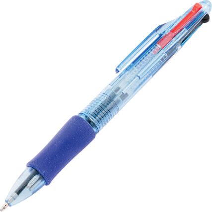 4-Colour, Ballpoint Pen, Assorted, Non-Retractable, Medium, 0.5mm Line Width, Non-Refillable, 10 Pack