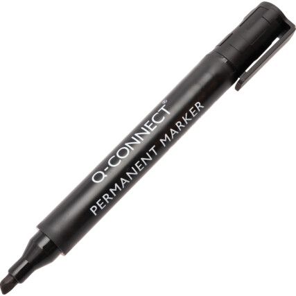 Permanent Marker, Black, Broad Tip Size, Chisel Nib, Pack of 10