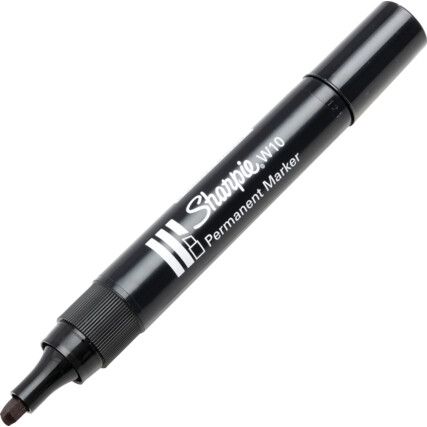 Permanent Marker, Black, Medium Tip Size, Chisel Nib, Pack of 12