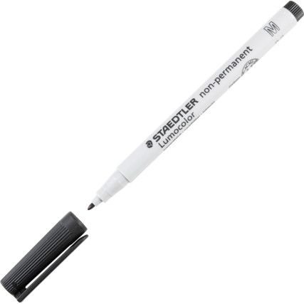 315 Lumocolor, OHP Marker Pen, Black, Medium, Bullet, Non-Retractable, 10 Pack