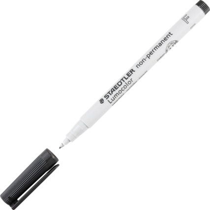 316 Lumocolor, OHP Marker Pen, Black, Fine, Bullet, Non-Retractable, 10 Pack