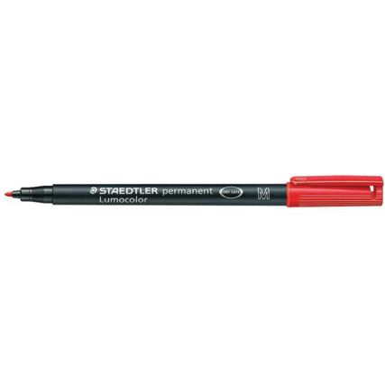 317 Lumocolor, OHP Marker Pen, Red, Medium, Bullet, Non-Retractable, 10 Pack