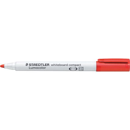 341 Lumocolor, Whiteboard Marker, Red, Medium, Bullet, Non-Retractable, 10 Pack