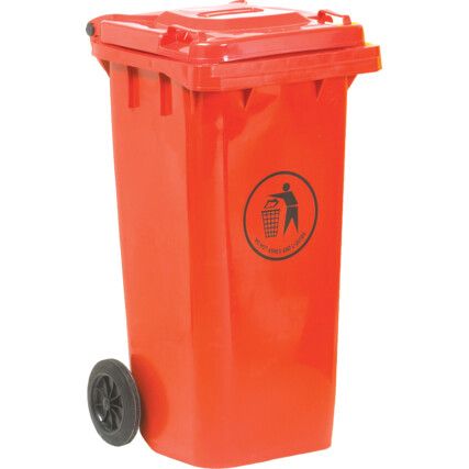 Red Wheelie Bin - 120 Litre