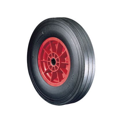 RUBBER TYRE POLYPROP' CTR280mm-25mmB WHEEL R/BRG