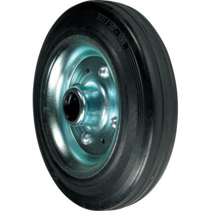 RUBBER TYRE PRESSED STEEL CTR 200mm-20mmB WHEEL