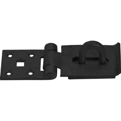 150mm SHORT PATTERN HEAVY HASP & STAPLE BLACK