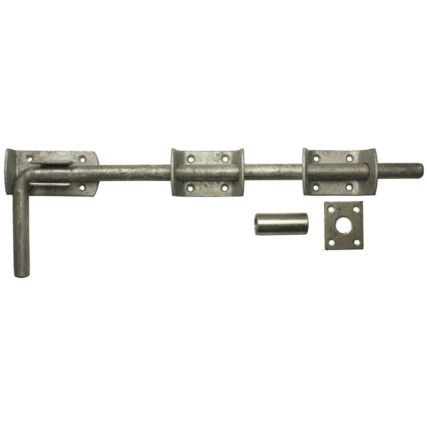 300mm GARAGE DOOR BOLT PRE-PACKED+ FITTINGS GALV.