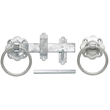 150mm PLAIN RING HANDLE GATE LATCH SET GALV