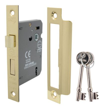 No.5010 3 Lever Electro Brassed Sashlock - 75mm