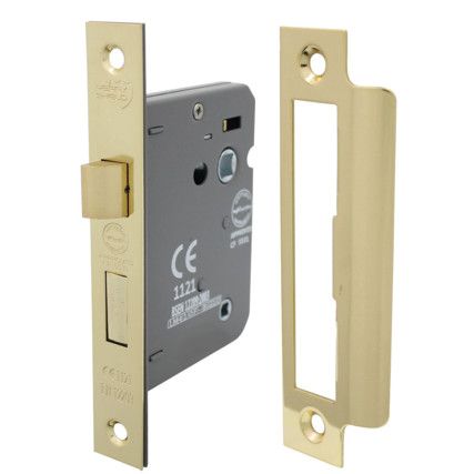 No.5011 Electro Brassed Bathroom Lock - 63mm