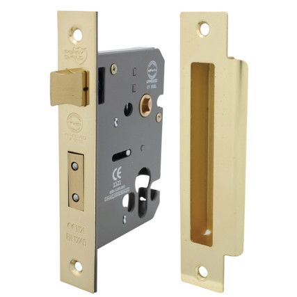 No.5013 Electro Brassed Cylinder Mortice Sashlock - 63mm