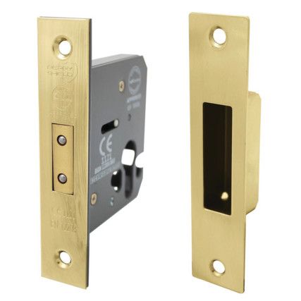 No.5014 Electro Brassed Cylinder Mortice Deadlock - 63mm