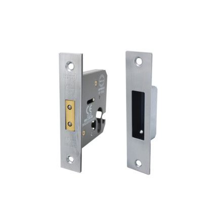 No.5014 Nickel Plated Cylinder Mortice Deadlock - 63mm