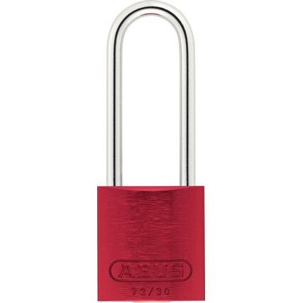 Keyed Padlock, Aluminium, Red, 32mm Width, Weatherproof