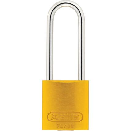 Keyed Padlock, Keyed Alike, Aluminium, Yellow, 32mm Width, Weatherproof