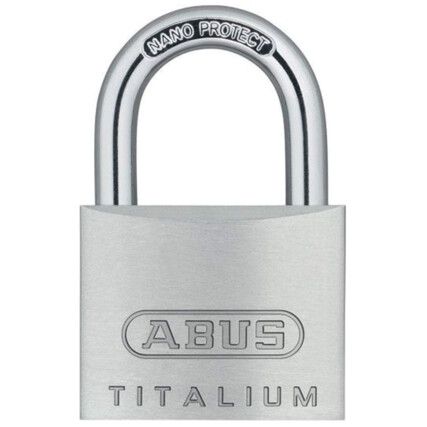 Keyed Padlock, Keyed Different, Aluminium, Silver, 40mm Width, Weatherproof