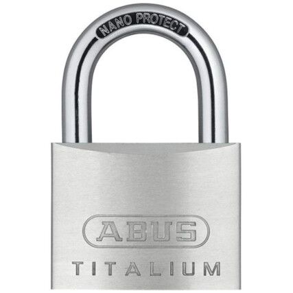 Keyed Padlock, Keyed Different, Aluminium, Silver, 60mm Width, Weatherproof