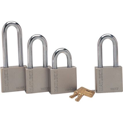 Keyed Padlock, Keyed Different, Hardened Steel, Silver, 50mm Width, Weatherproof