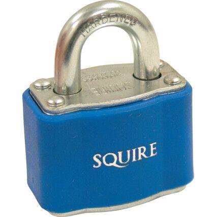 Keyed Padlock, Keyed Alike, Steel, Blue, 38mm Width, Weatherproof