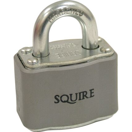 Keyed Padlock, Keyed Different, Steel, Silver, 38mm Width, Weatherproof