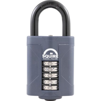 Combination Padlock, Die Cast Alloy, Black, 60mm Width, Weatherproof