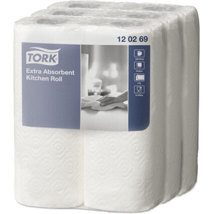 Kitchen Roll, White, 2 Ply, 12 Rolls