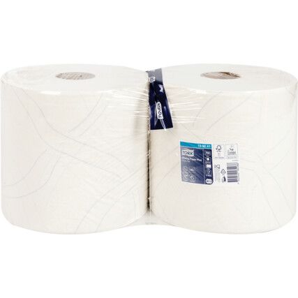 Tork Industrial Wiper, White, 2 Ply, 2 Rolls per Case, 255m per Roll
