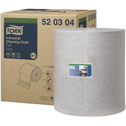 Industrial Wiper, Grey, 1 Ply, 1 Rolls per Case, 361m per Roll
