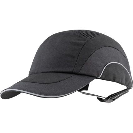 HardCap, Bump Cap, Black, Vented, Standard Peak, 53cm to 63cm