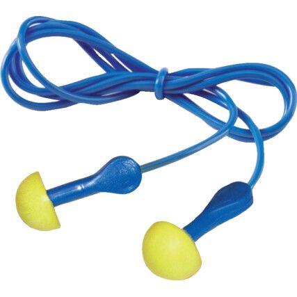 Express, Reusable Ear Plugs, Corded, Not Detectable, Pod, 28dB, Yellow, Foam, Pk-100 Pairs