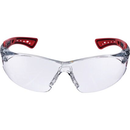 Safety Glasses, Clear Lens, Frameless, Black/Red Frame, Anti-Fog/High Temperature Resistant/Impact-resistant/Scratch-resistant/UV-resistant