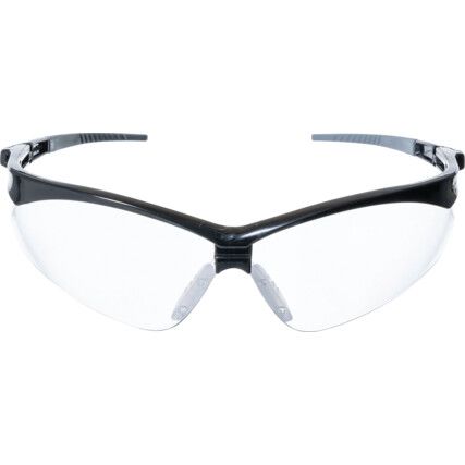 Safety Glasses, Clear Lens, Black Half-Frame, Anti-Fog/Scratch-Resistant