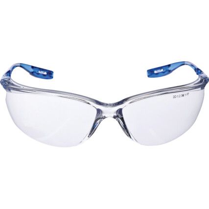 Tora, Safety Glasses, Clear Lens, Half-Frame, Blue Frame, Scratch-resistant/UV-resistant