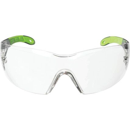 Pheos, Safety Glasses, Clear Lens, Frameless, Black/Green Frame, Anti-Fog/Impact-resistant/Scratch-resistant/UV-resistant