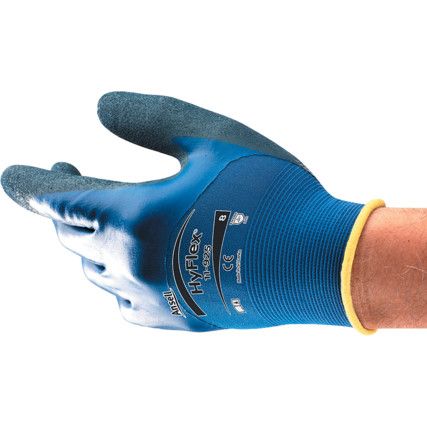 11-925 HyFlex® Fortix Mechanical Hazard Gloves, Blue, Nylon Liner, Nitrile Coating, EN388: 2016, 4, 1, 1, 1, A, Size 10