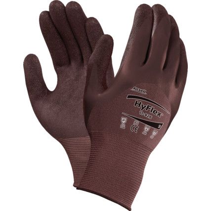 11-926 HyFlex® Fortix Mechanical Hazard Gloves, Purple, Nylon Liner, Nitrile Coating, EN388: 2016, 4, 1, 2, 1, A, Size 8