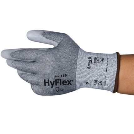 11-755  HyFlex Ultralight Cut Resistant Gloves E-Rated, Size 6, Touchscreen Compatible