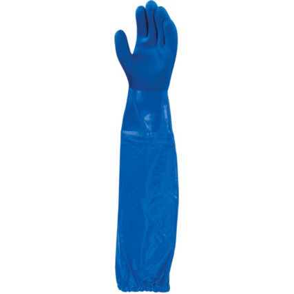 23-201 VersaTouch Chemical Resistant Sleeve, Blue, PVC, Cotton Liner, Size 10