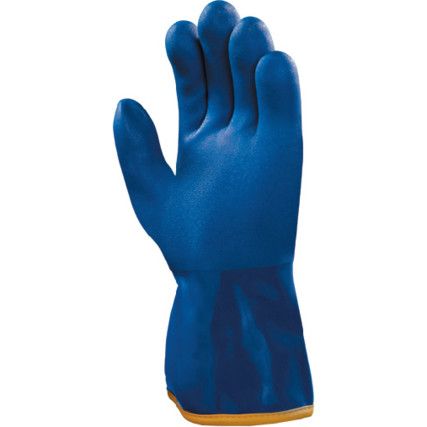 23-202 VersaTouch Chemical Resistant Gloves, Blue, PVC, Cotton Liner, Size 8