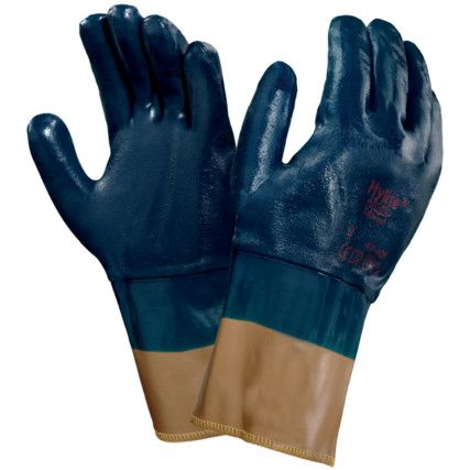 47-409 Hylite Mechanical Hazard Gloves, Blue, Interlock Cotton Liner, Full Nitrile Coating, EN388: 2016, 3, 1, 1, 1, A, Size 8