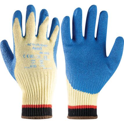 80-600 Powerflex Cut Resistant Gloves, Blue/Yellow, EN388: 2016, 3, 4, 4, 4, C, Latex Palm, Kevlar, Size 9