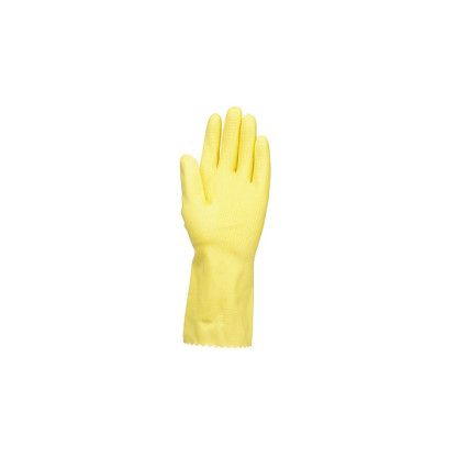 87-650 VersaTouch Chemical Resistant Gloves, Yellow, Latex, Cotton Flocked Liner, Size 6.5/7