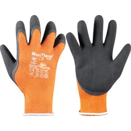 30-201 MaxiTherm, Cold Resistant Gloves, Orange, Polyester Liner, Latex Coating, Size 6