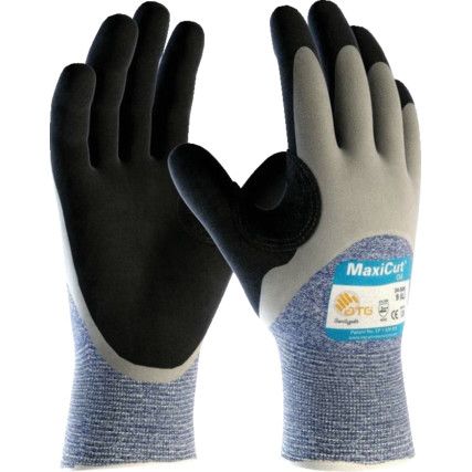 Maxicut, Cut Resistant Gloves, Purple/Black/Grey, EN388: 2016, 4, 4, 4, 2, C, NBR ¾ Coated, Nylon/Polyester/UHMWPE-Glass-Nylon, Size 8